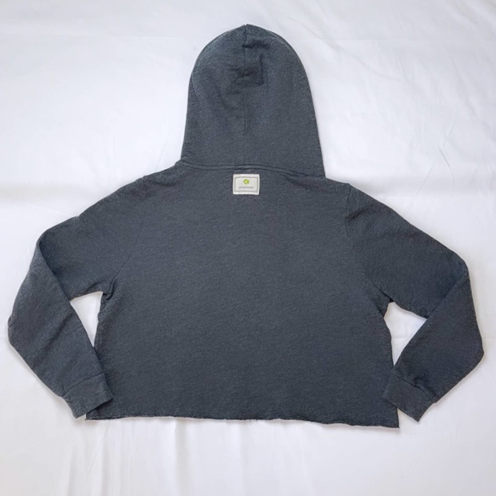 Avocado Active | Grey Atheltic Oversized Cropped Raw Hem Hoodie S - Picture 6 of 11